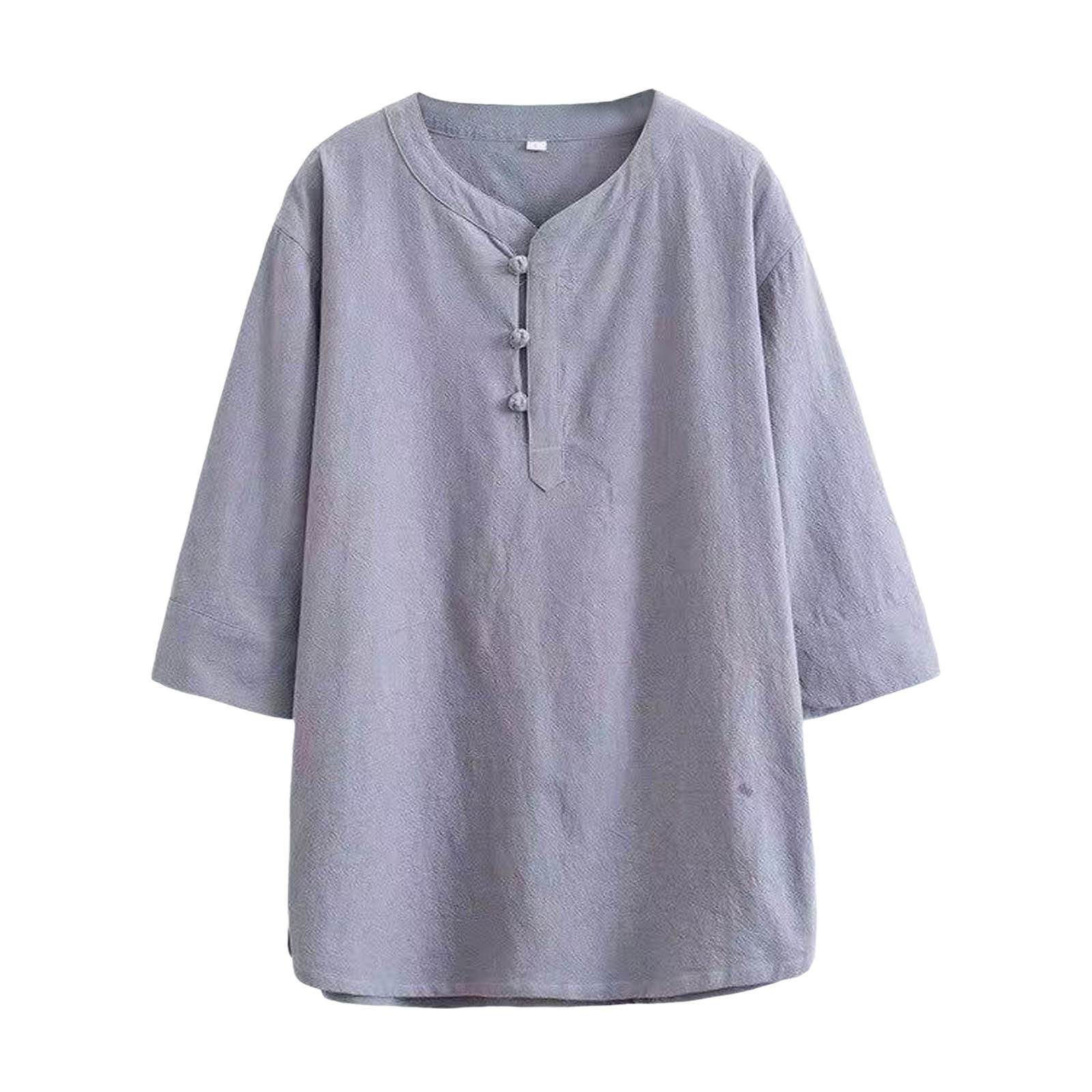 thumbnail image 4 of Camiseta de manga corta para hombre - Cuello redondo tipo mandarín - Corte holgado - Verano, 4 of 4